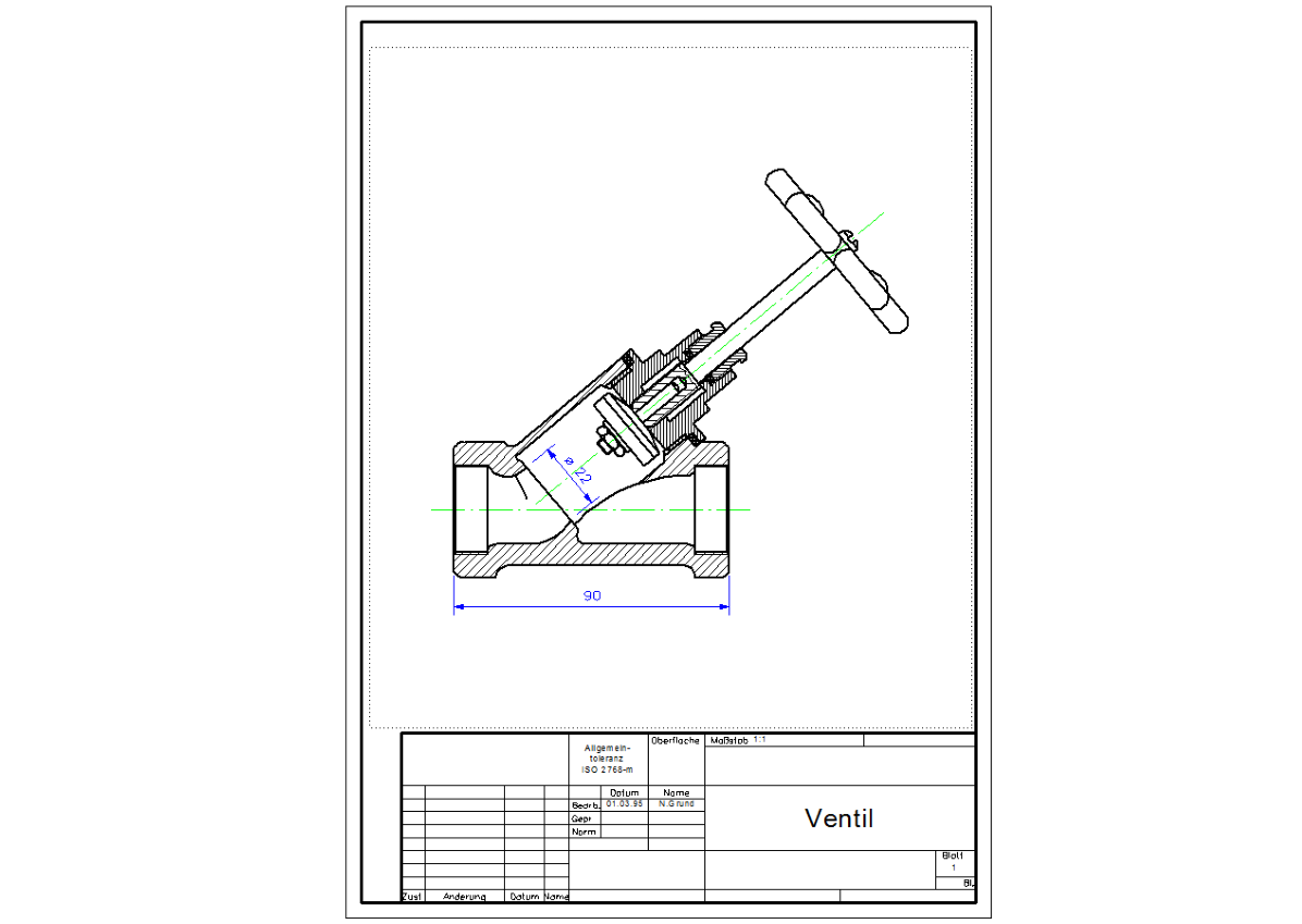 DraftBoard Beispiel-Zeichnung : Maschinenbau